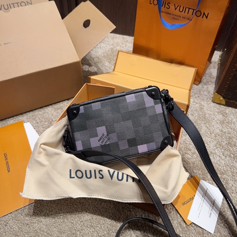 LOUIS VUITTON MINI SOFT TRUNK BOX BAG BLACK 18CM M14922 - Image 5