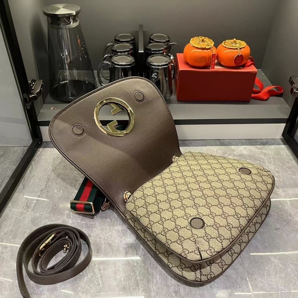 GUCCI BLONDIE MEDIUM TOP HANDLE BAG BEIGE AND EBONY 29CM 721172 96IWG 8745 - Image 8