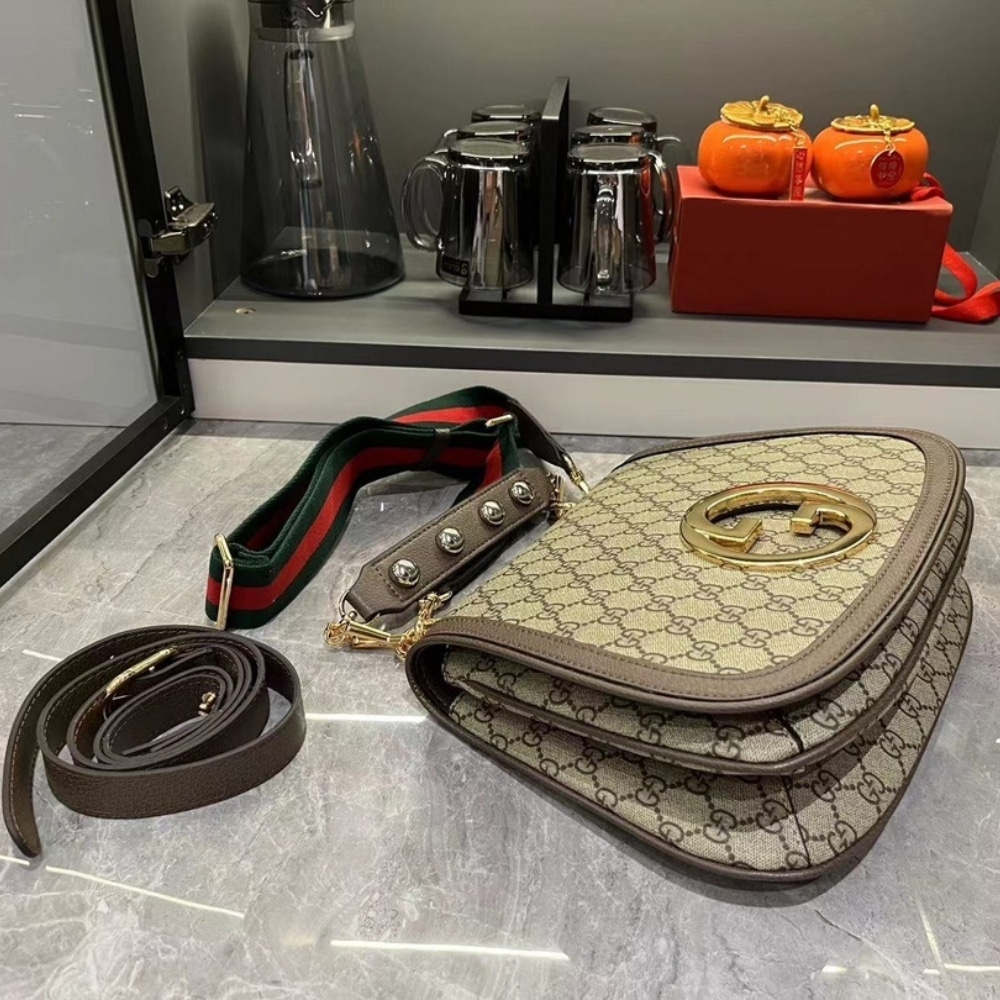 GUCCI BLONDIE MEDIUM TOP HANDLE BAG BEIGE AND EBONY 29CM 721172 96IWG 8745 - Image 6