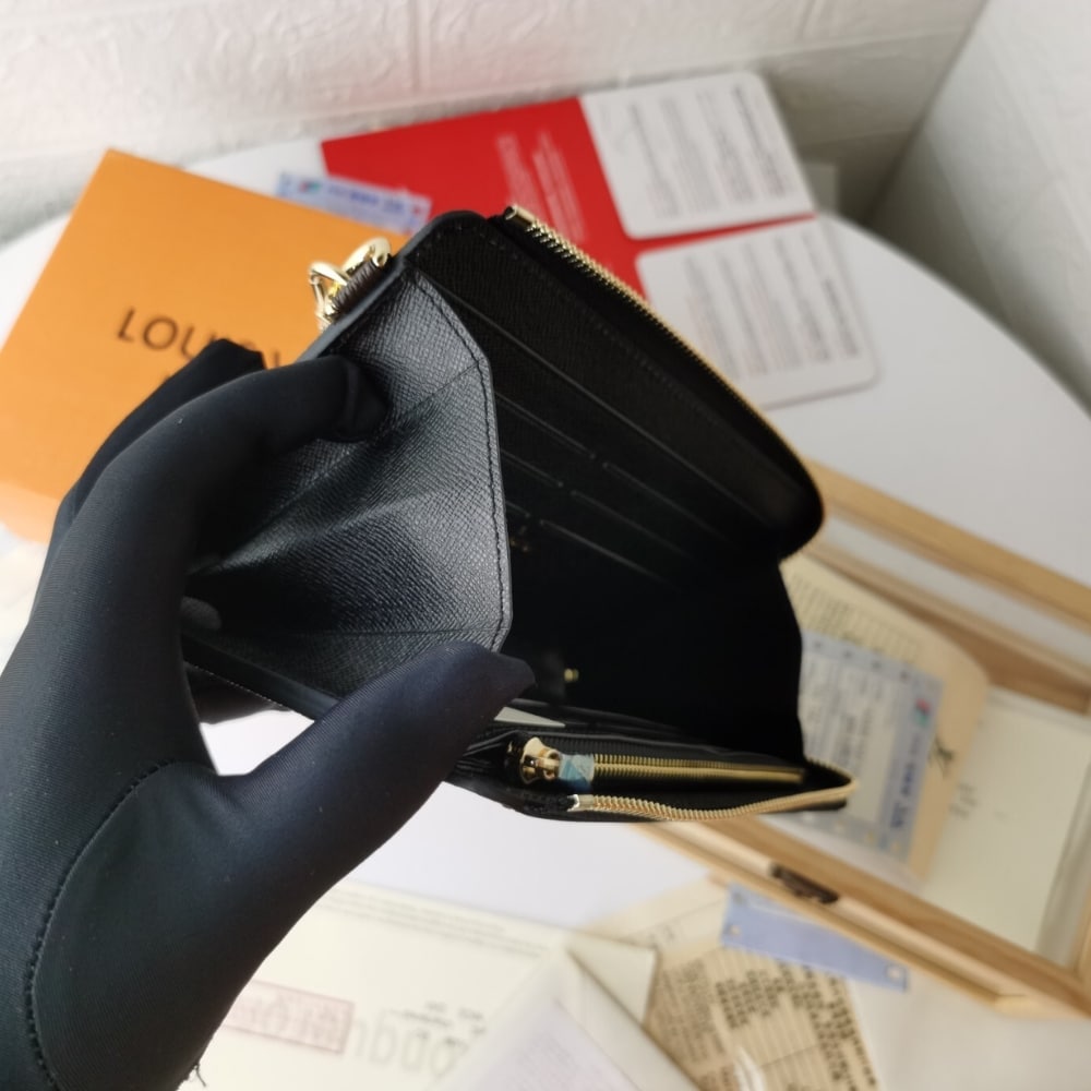 LOUIS VUITTON ZIPPY DRAGONNE WALLET BROWN 19CM M69407 - Image 8