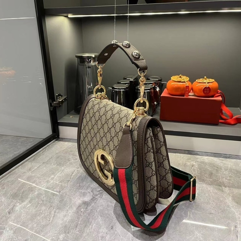 GUCCI BLONDIE MEDIUM TOP HANDLE BAG BEIGE AND EBONY 29CM 721172 96IWG 8745 - Image 3