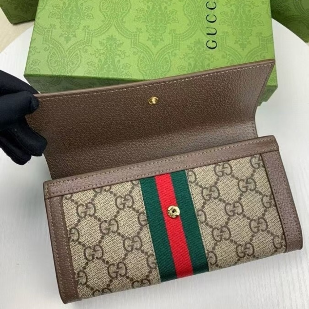 GUCCI OPHIDIA CONTINENTAL WALLET BROWN GG SUPREME 19CM 523153 96IWG 8745 - Image 5
