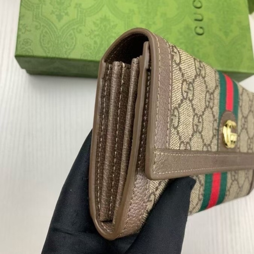 GUCCI OPHIDIA CONTINENTAL WALLET BROWN GG SUPREME 19CM 523153 96IWG 8745 - Image 4