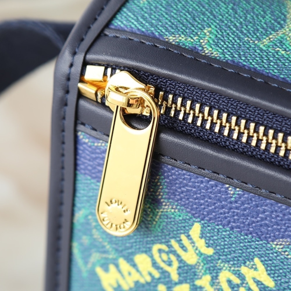 LOUIS VUITTON BOSPHORE WEARABLE WALLET BLUE STRIPES 19CM M15173 - Image 8