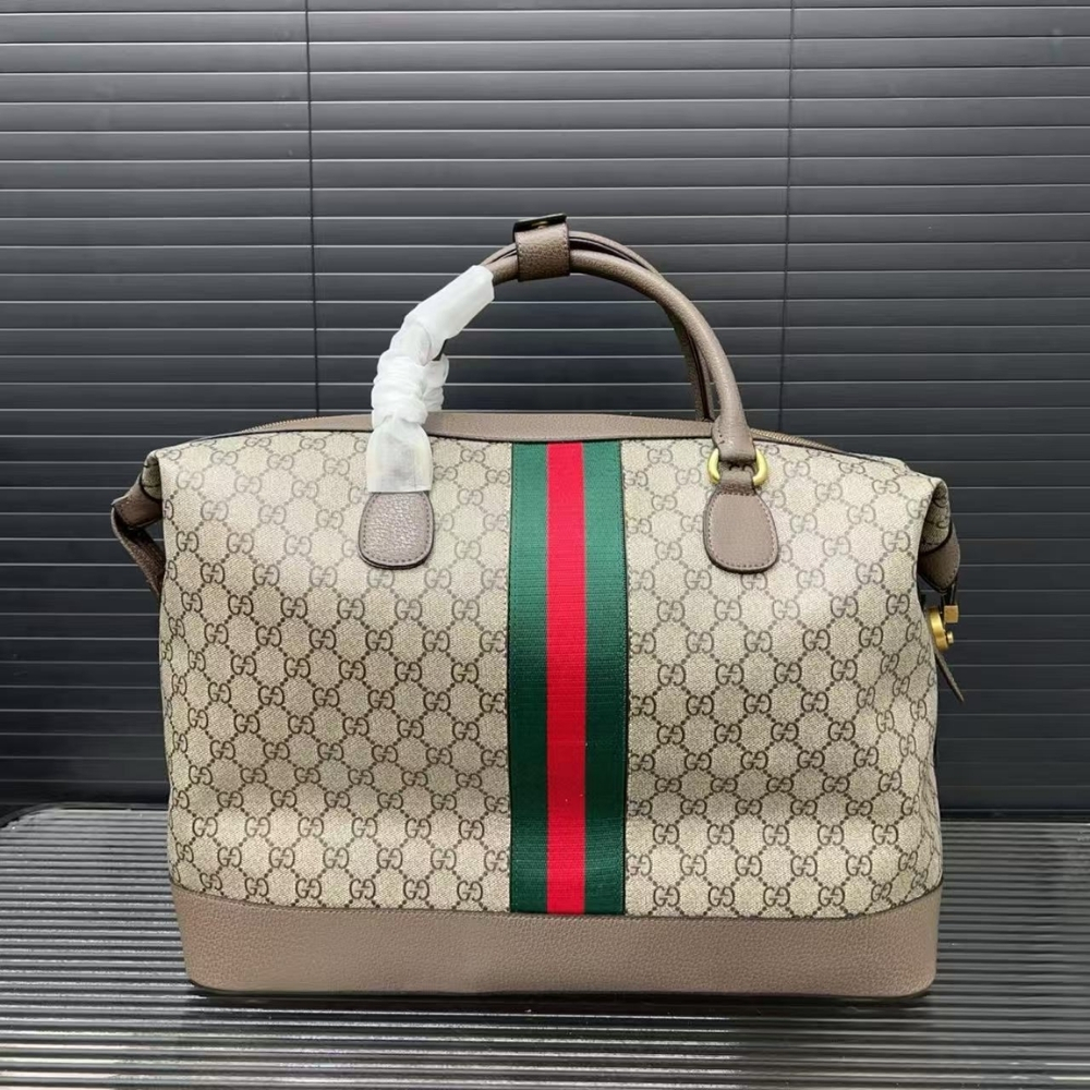 Gucci Savoy Medium Duffle Bag Beige And Dark Brown 43Cm 834469 FAEOI 9746 - Image 3