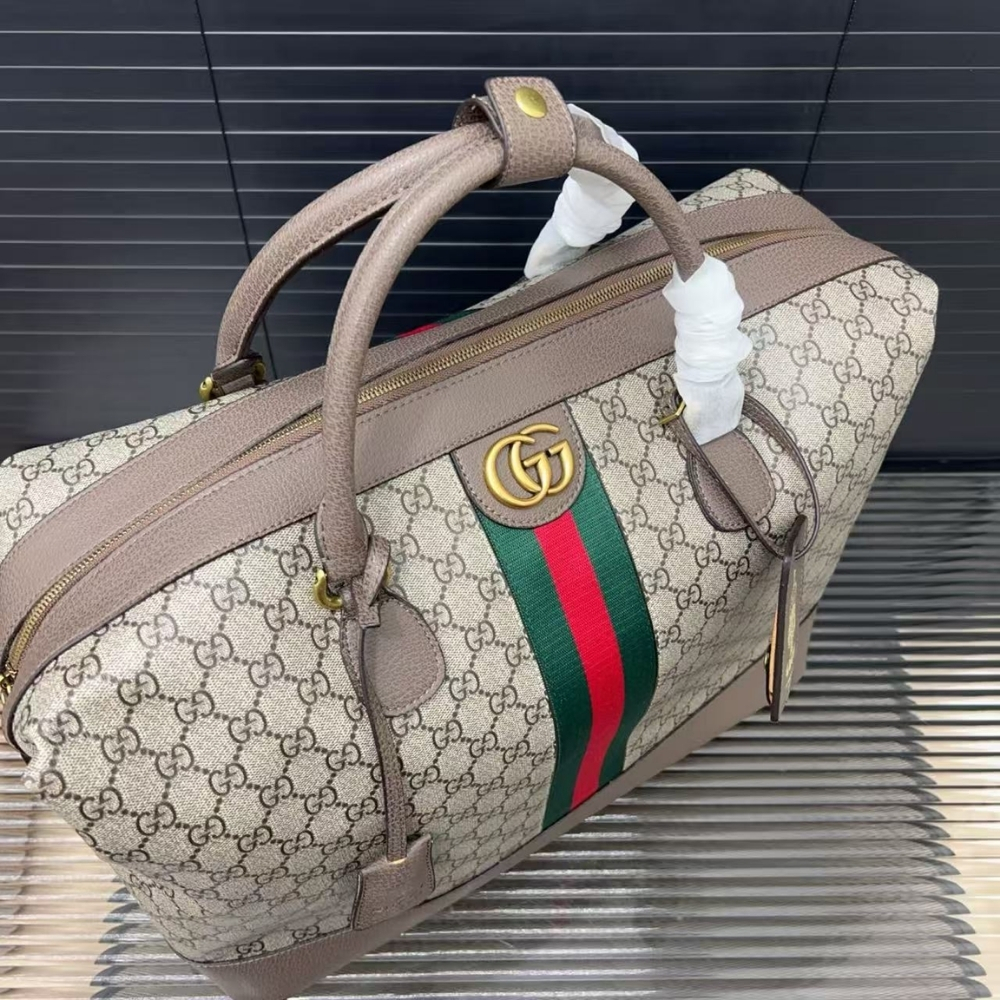 Gucci Savoy Medium Duffle Bag Beige And Dark Brown 43Cm 834469 FAEOI 9746 - Image 5