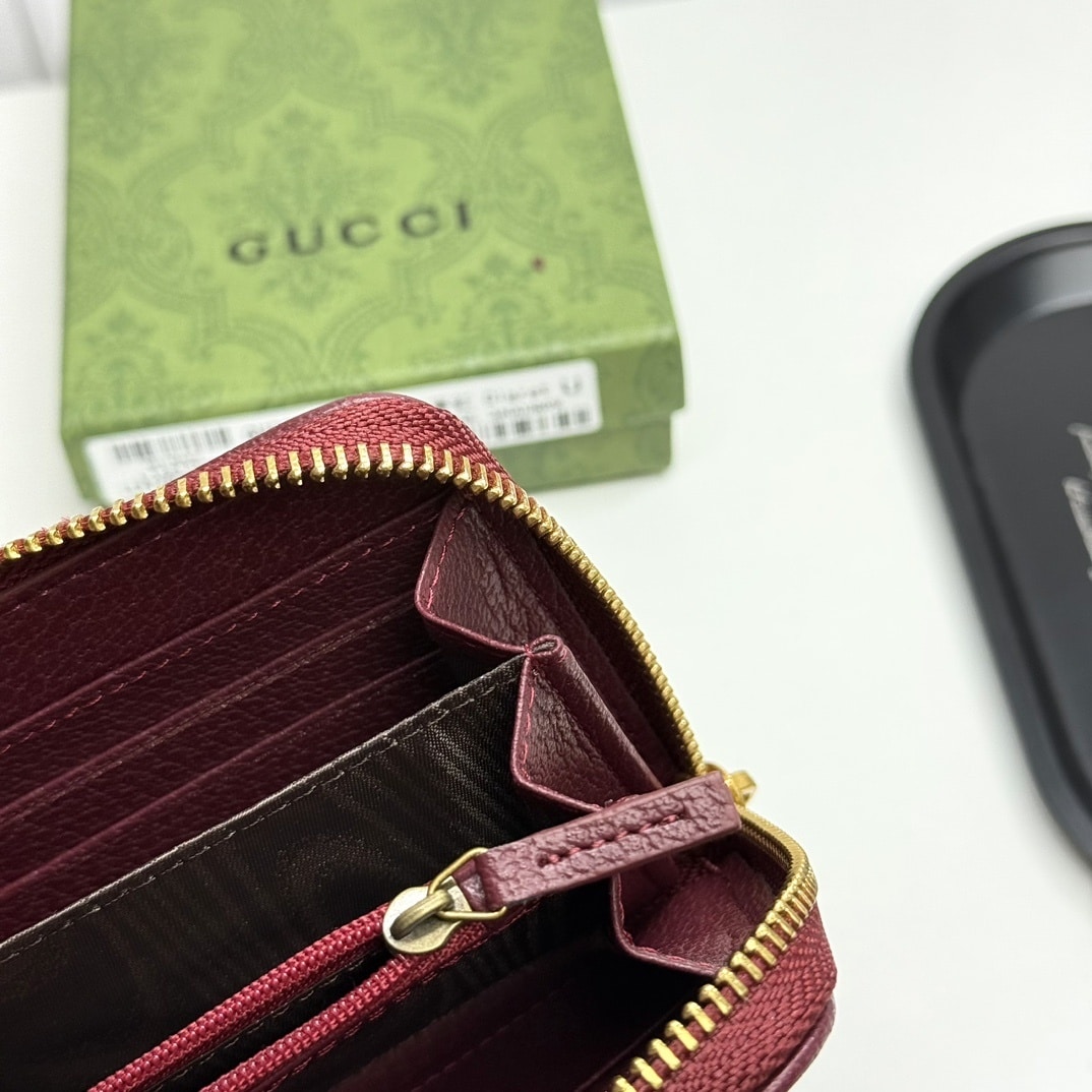 GUCCI OPHIDIA ZIP AROUND WALLET RED 19CM - Image 9