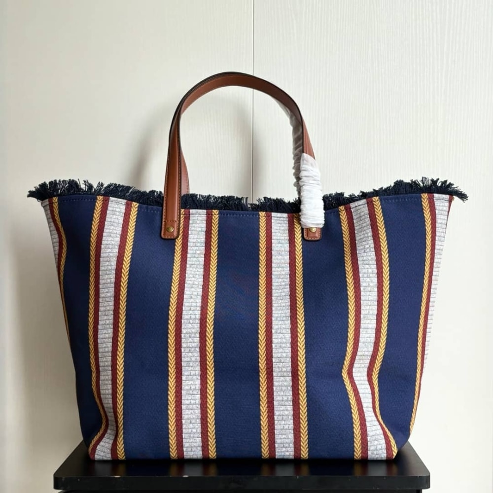 GUCCI EMBROIDERED LARGE CANVAS TOTE BAG IN DARK BLUE AND MULTICOLOR 37CM 818779 FAEF8 8796 - Image 3