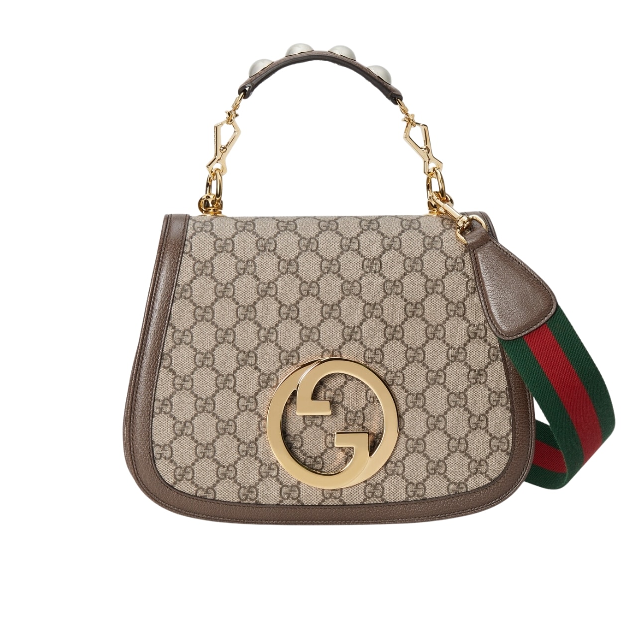 GUCCI BLONDIE MEDIUM TOP HANDLE BAG BEIGE AND EBONY 29CM 721172 96IWG 8745