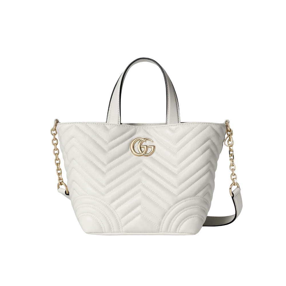 GUCCI BETTY SMALL TOTE BAG WHITE MATELASSE 18CM 847386 AAFA1 9050