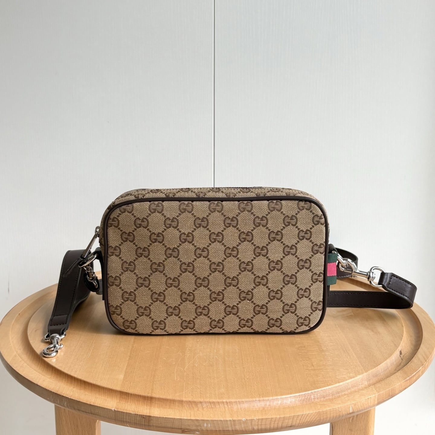 GUCCI GG CANVAS SMALL CROSSBODY BAG BEIGE AND DARK BROWN 23CM 834802 FAEPS 9752 - Image 3