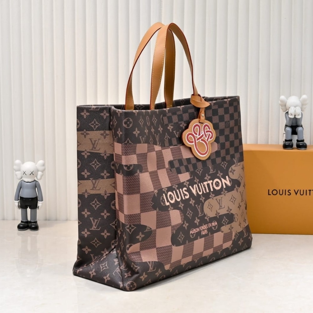 LOUIS VUITTON SHOPPER TOTE MM MONOGRAM CANVAS BROWN 40CM M15274 - Image 3