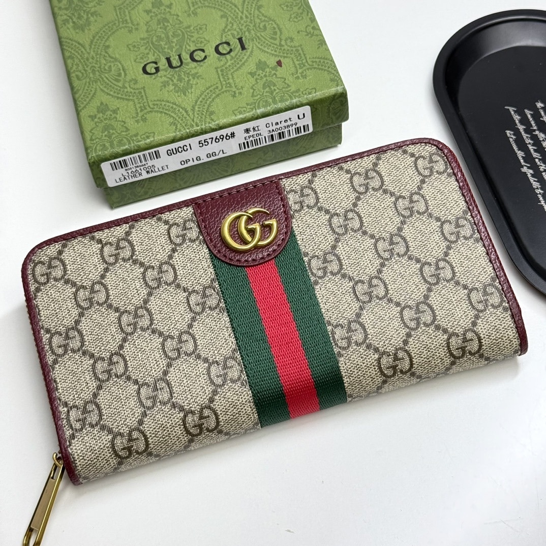 GUCCI OPHIDIA ZIP AROUND WALLET RED 19CM - Image 2