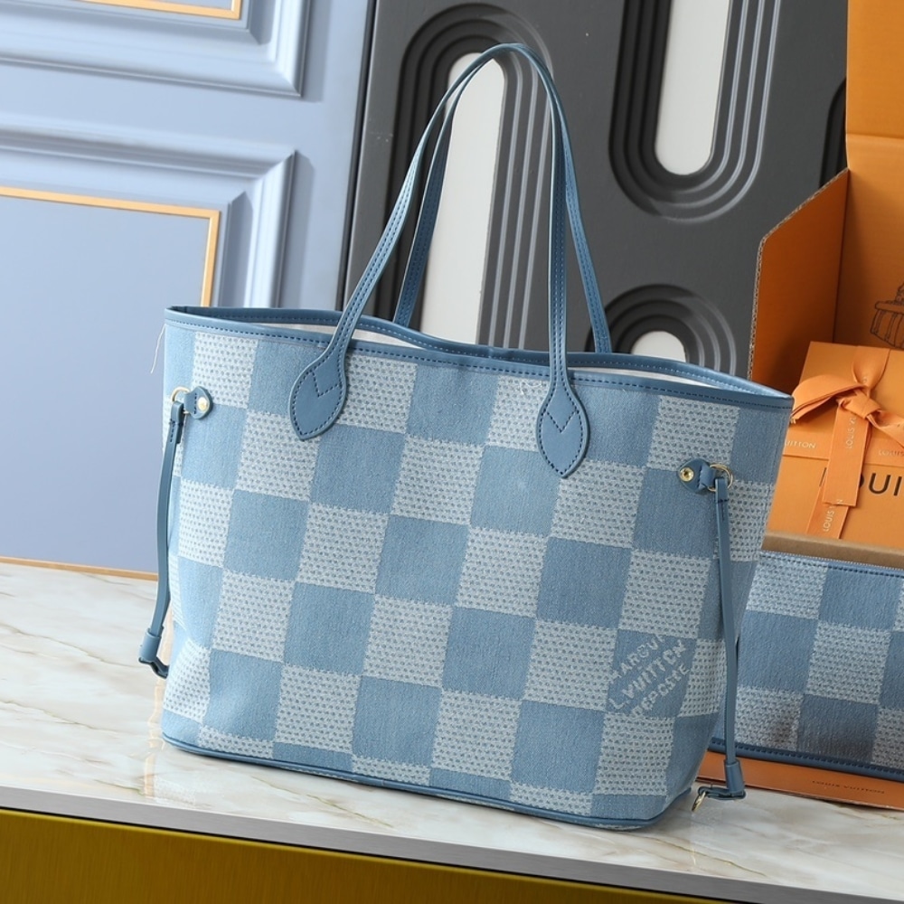 LOUIS VUITTON NEVEREVERFULL DENIM BLUE 31CM N00198 - Image 4