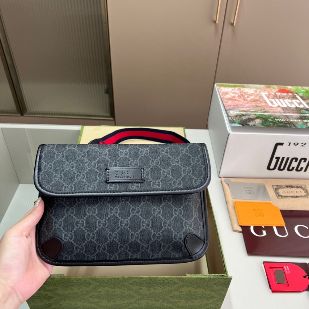 Alternative view of GUCCI GG BLACK SMALL BELT BAG BLACK SUPREME CANVAS 24CM 598113 K5RLN 1095
