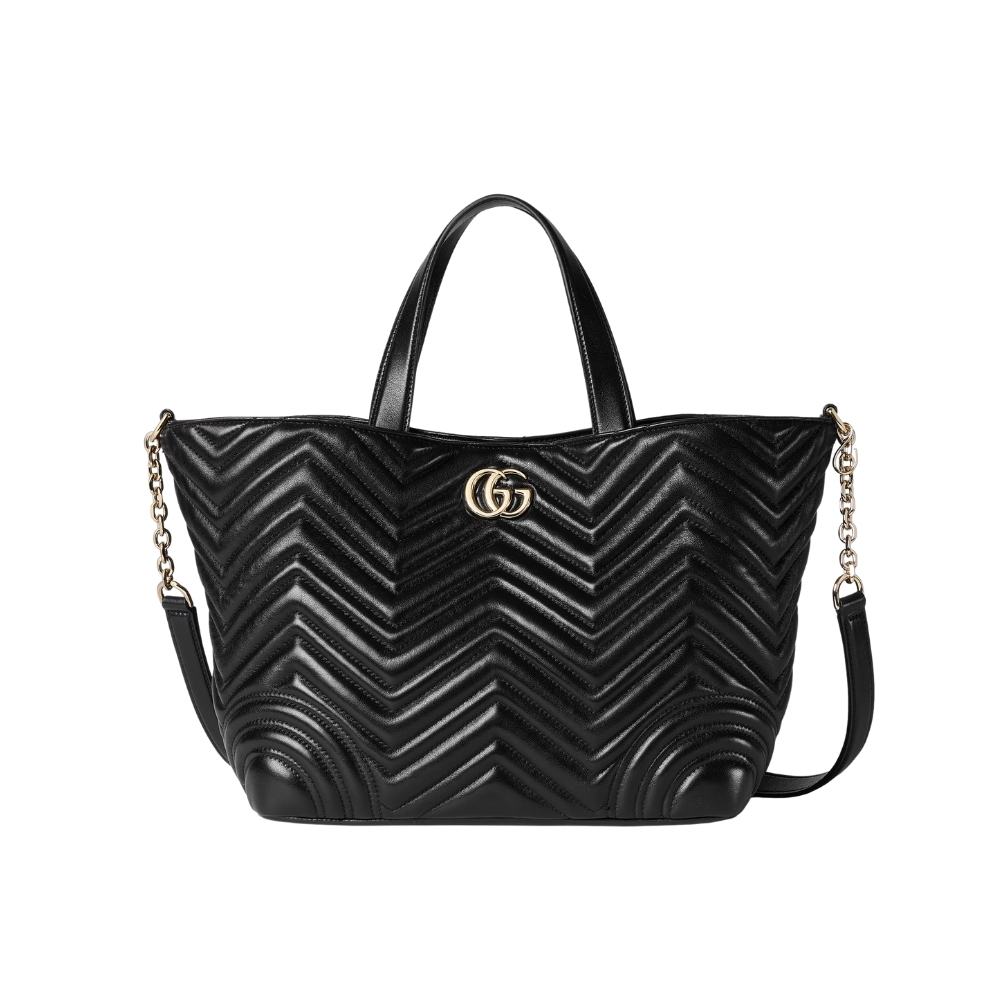 GUCCI BETTY MEDIUM TOTE BAG BLACK MATELASSE 28CM 847387 AAFA1 1000