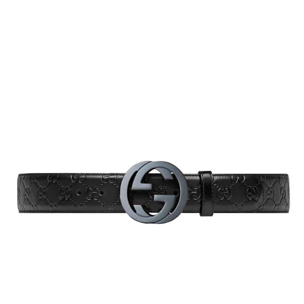 GUCCI BELT WITH INTERLOCKING G BUCKLE BLACK MAXI 774153 AABZA 1000