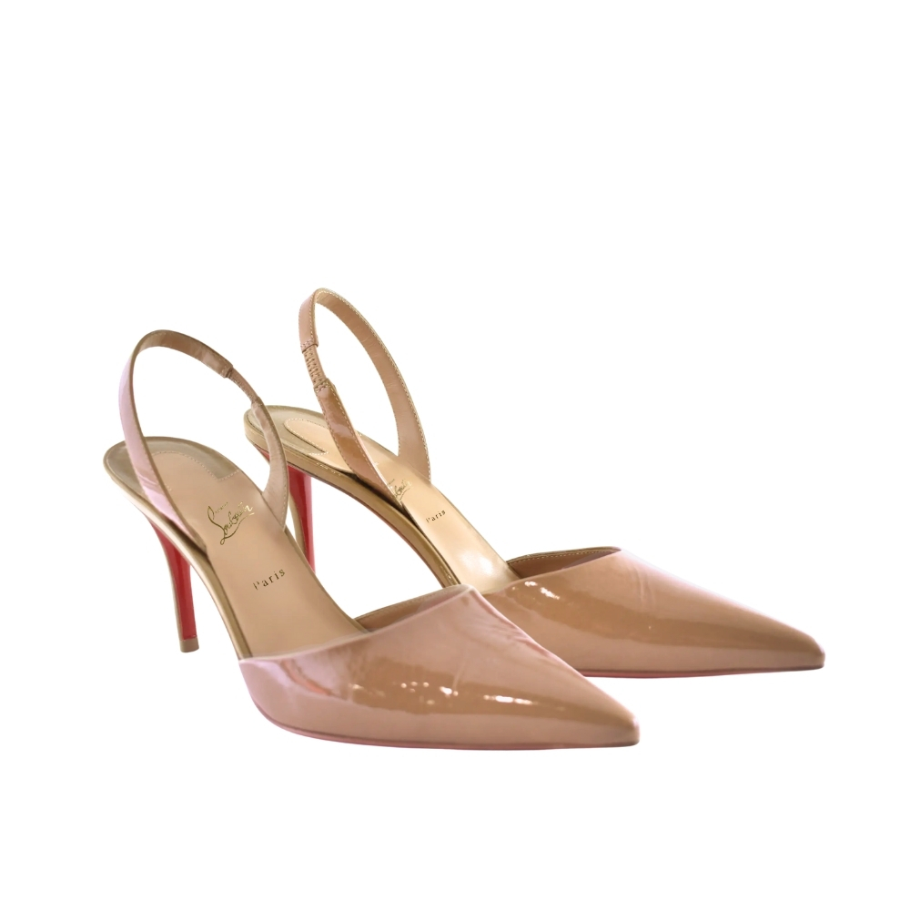 CHRISTIAN LOUBOUTIN APOSTROPHA SLING 80 BEIGE 1240830N295