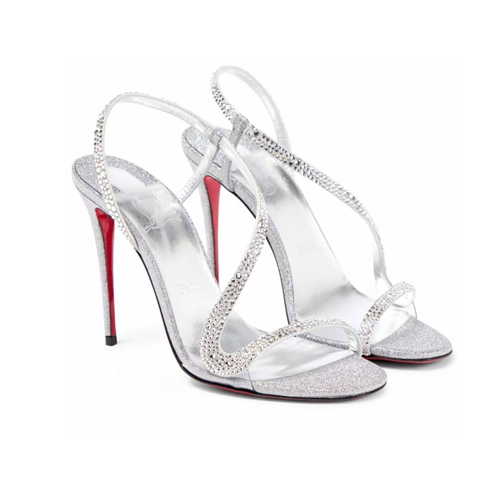 CHRISTIAN LOUBOUTIN ROSALIE STRASS SILVER 3220624S265