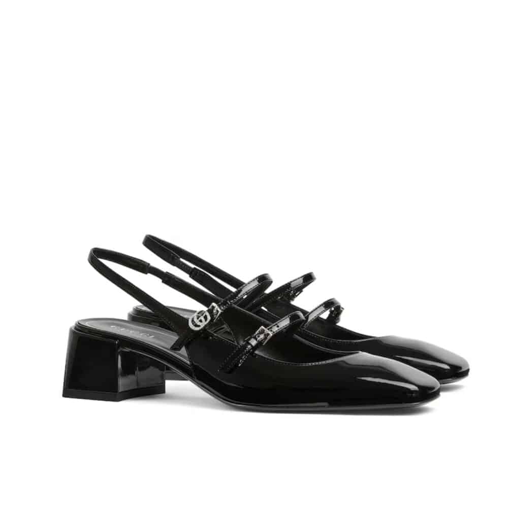 GUCCI WOMEN PUMP WITH DOUBLE G BLACK LEATHER 832474 BNC80 1000
