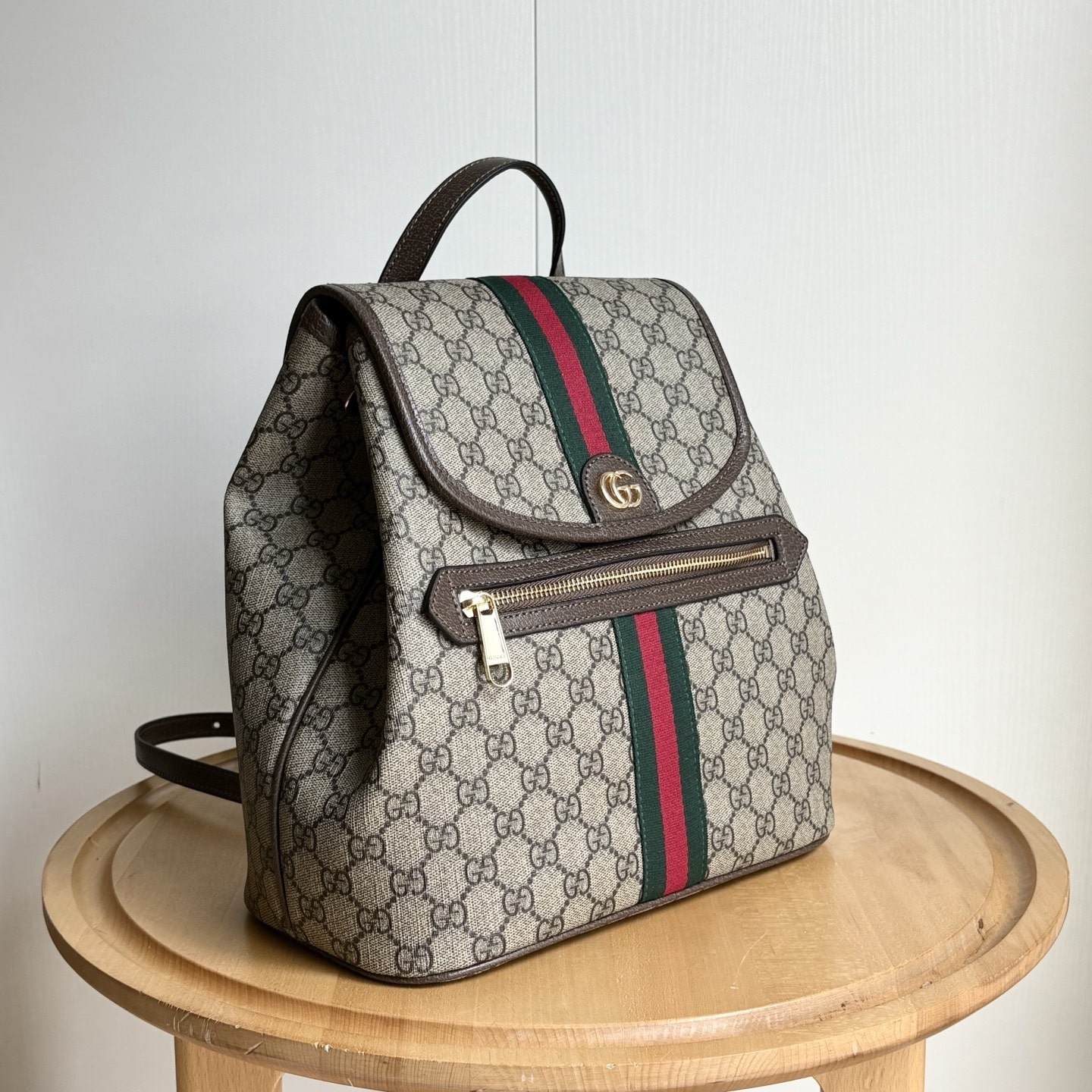 GUCCI OPHIDIA MEDIUM BACKPACK BEIGE AND DARK BROWN 30CM 836855 FAE0J 9867 - Image 3