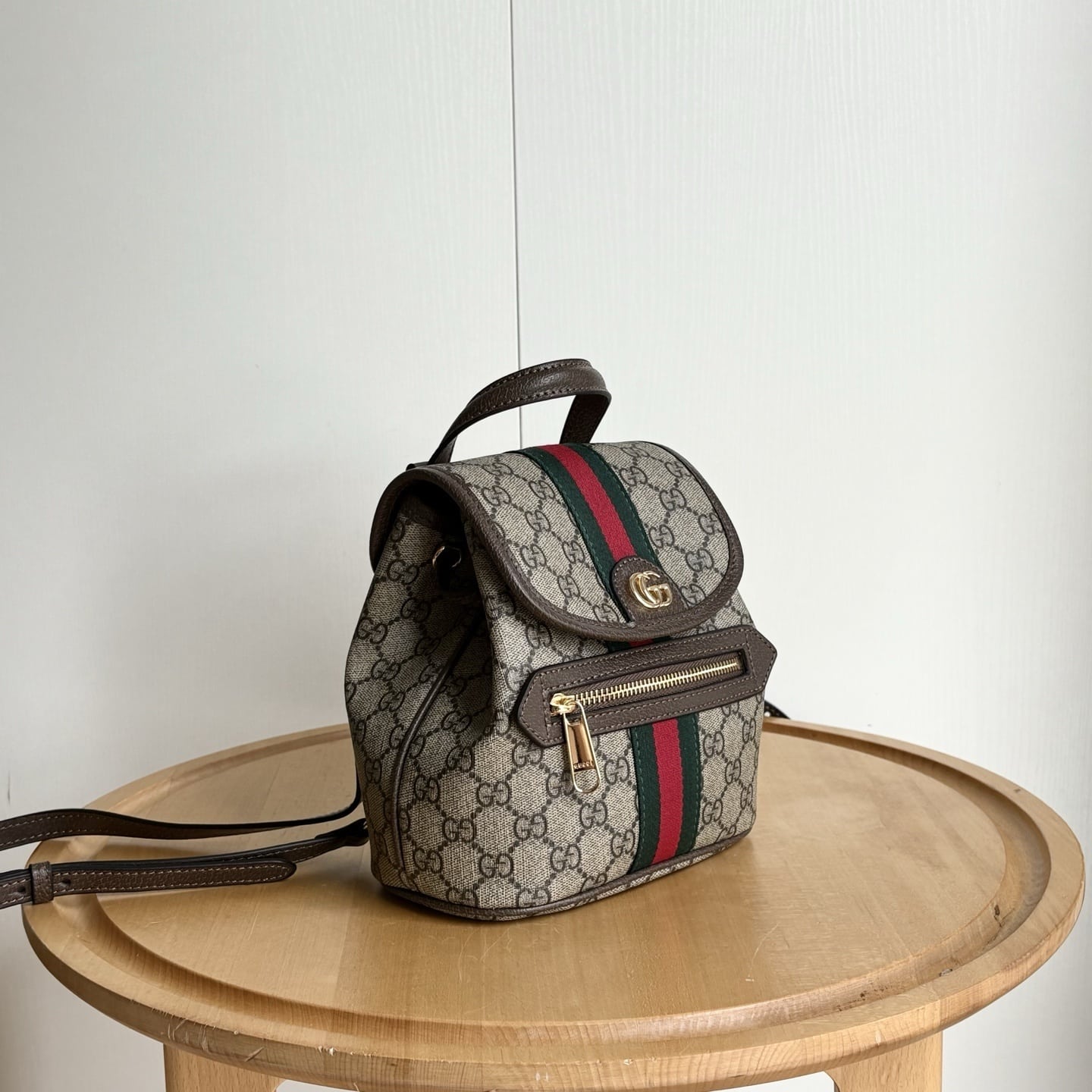 GUCCI OPHIDIA SMALL BACKPACK BEIGE AND DARK BROWN 20CM 836854 FAE0J 9867 - Image 3