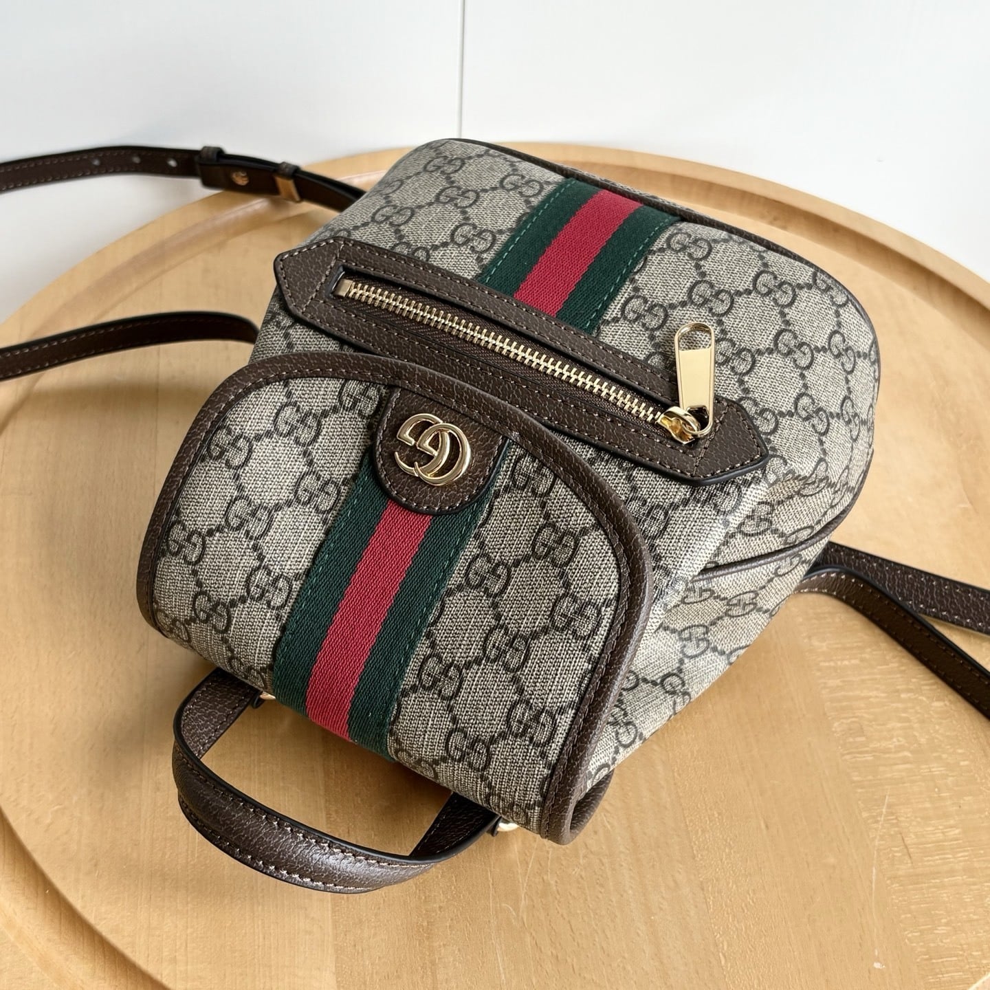 GUCCI OPHIDIA SMALL BACKPACK BEIGE AND DARK BROWN 20CM 836854 FAE0J 9867 - Image 6