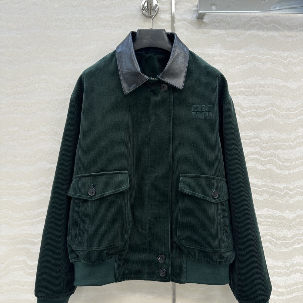 Alternative view of MIUMIU PADDED CORDUROY BLOUSON BILLIARD GREEN ML1326 1795 F0L76 S OOO