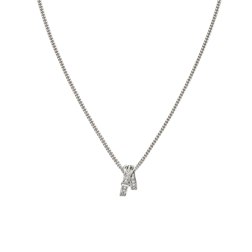 HERMES ETRIVIERE PENDANT NECKLACE WHITE GOLD H124208B 0038