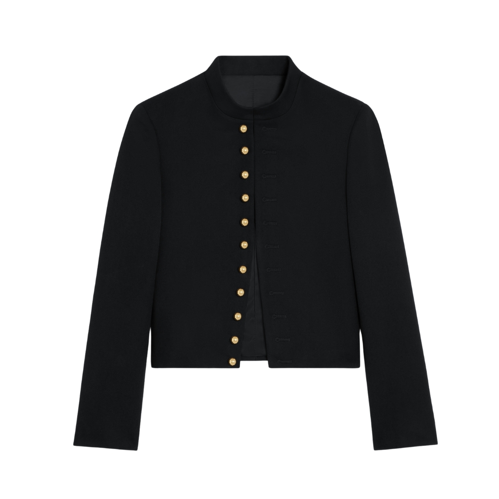 CELINE MILITARY JACKET IN DIAGONAL WOOL BLACK 2V34P092D 38NO