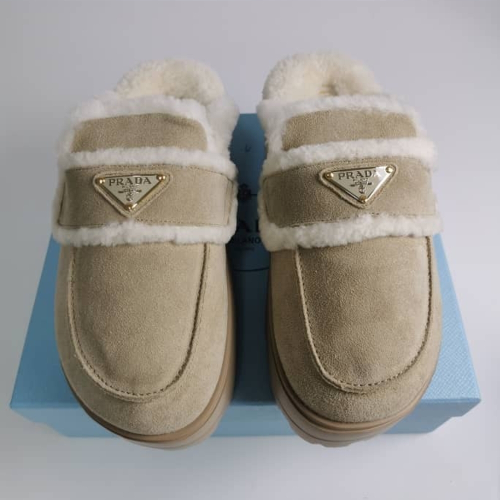 Alternative view of PRADA SUEDE AND SHEARLING SLIPPERS BEIGE 1S711M X0O F0379 F ZG20