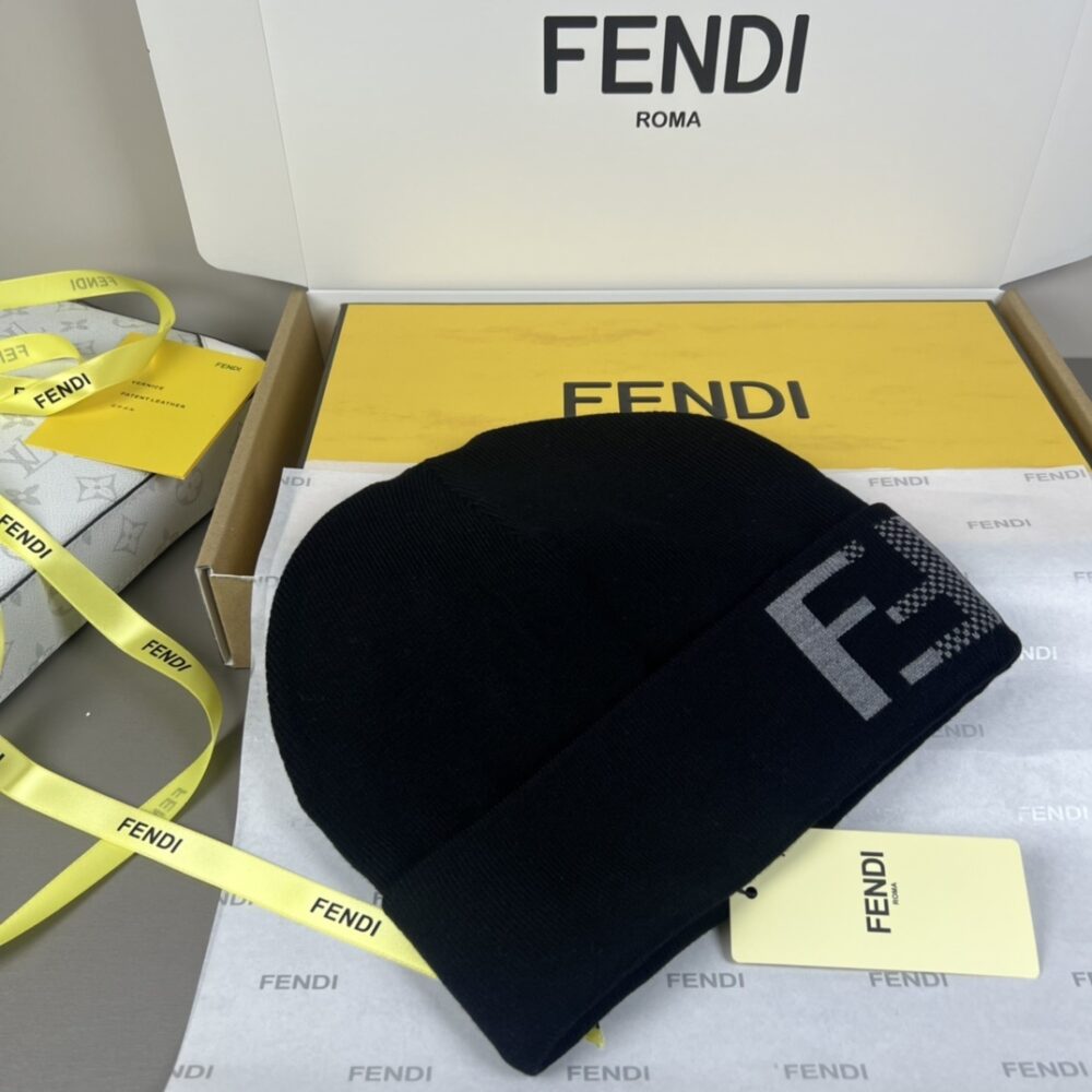 Alternative view of FENDI BEANIE BLACK WOOL HAT BLACK FXQ335ATQDF0QA1