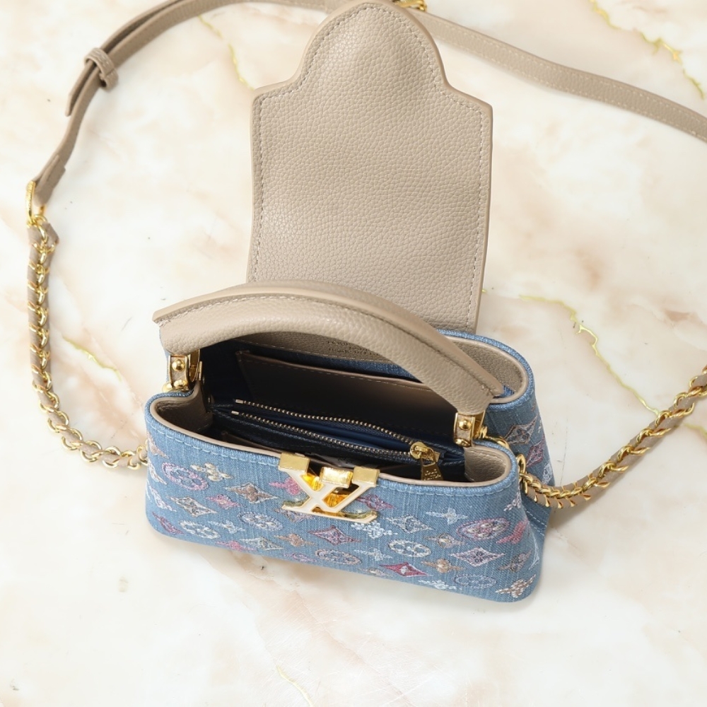 LOUIS VUITTON CAPUCINES MINI DENIM BLUE 21CM M12947 - Image 10