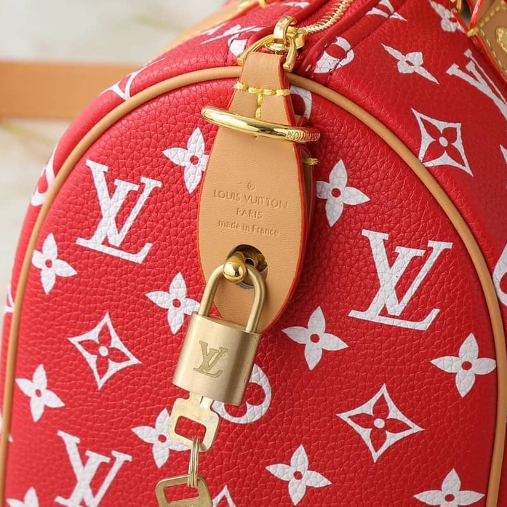 LOUIS VUITTON SPEEDY P9 BANDOULIÈRE 25 AUTRES CUIR MONOGRAM RED 25CM M24425 - Image 5