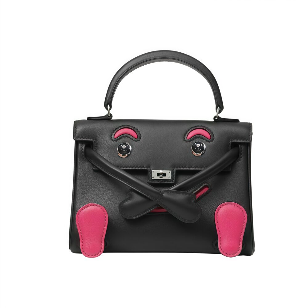 HERMES KELLY DOLL HORSESHOE QUELLE IDOLE BLACK PINK 17CM