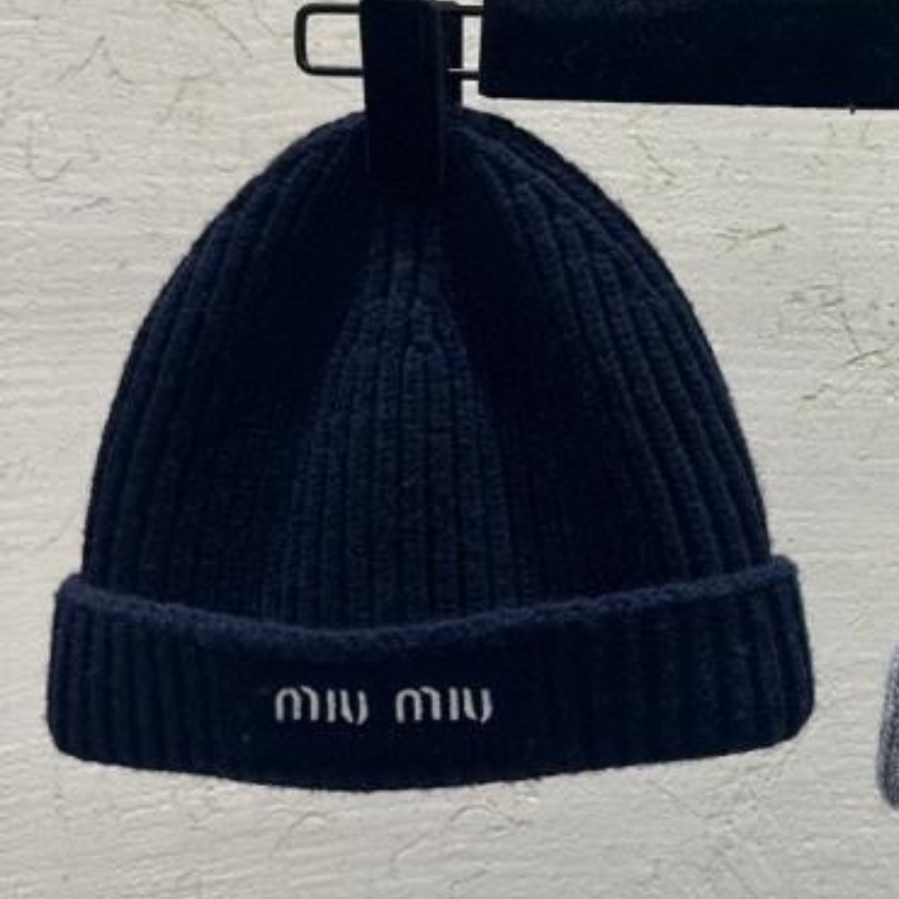 Alternative view of MIUMIU WOOL BEANIE NAVY BLUE