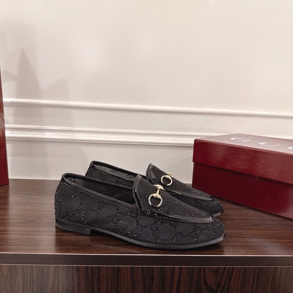 Alternative view of GUCCI WOMEN GG CRYSTAL JORDAAN LOAFER BLACK 835483 FAEQ0 1046
