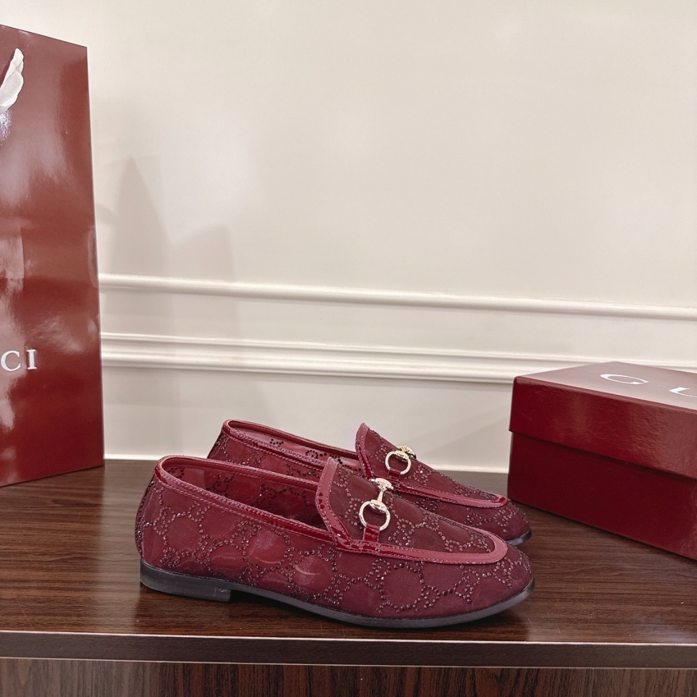 Alternative view of GUCCI WOMEN GG CRYSTAL JORDAAN LOAFER RED 835483 FAEQ0 6255