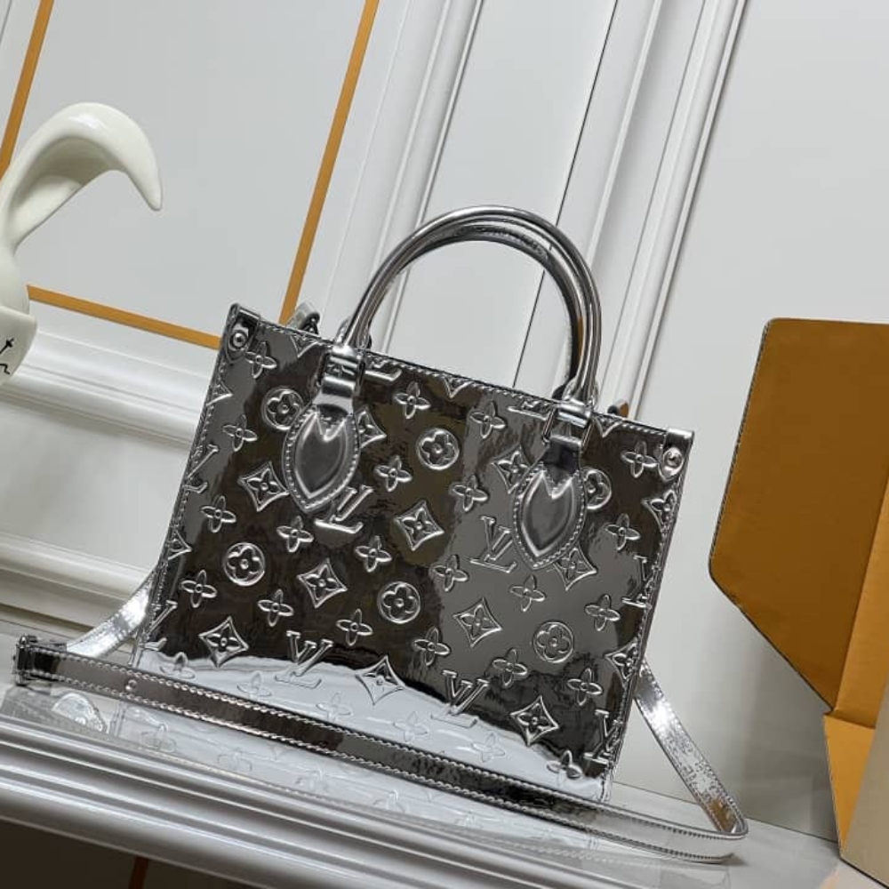 LOUIS VUITTON ONTHEGO PM SILVER 25CM M26373 - Image 5