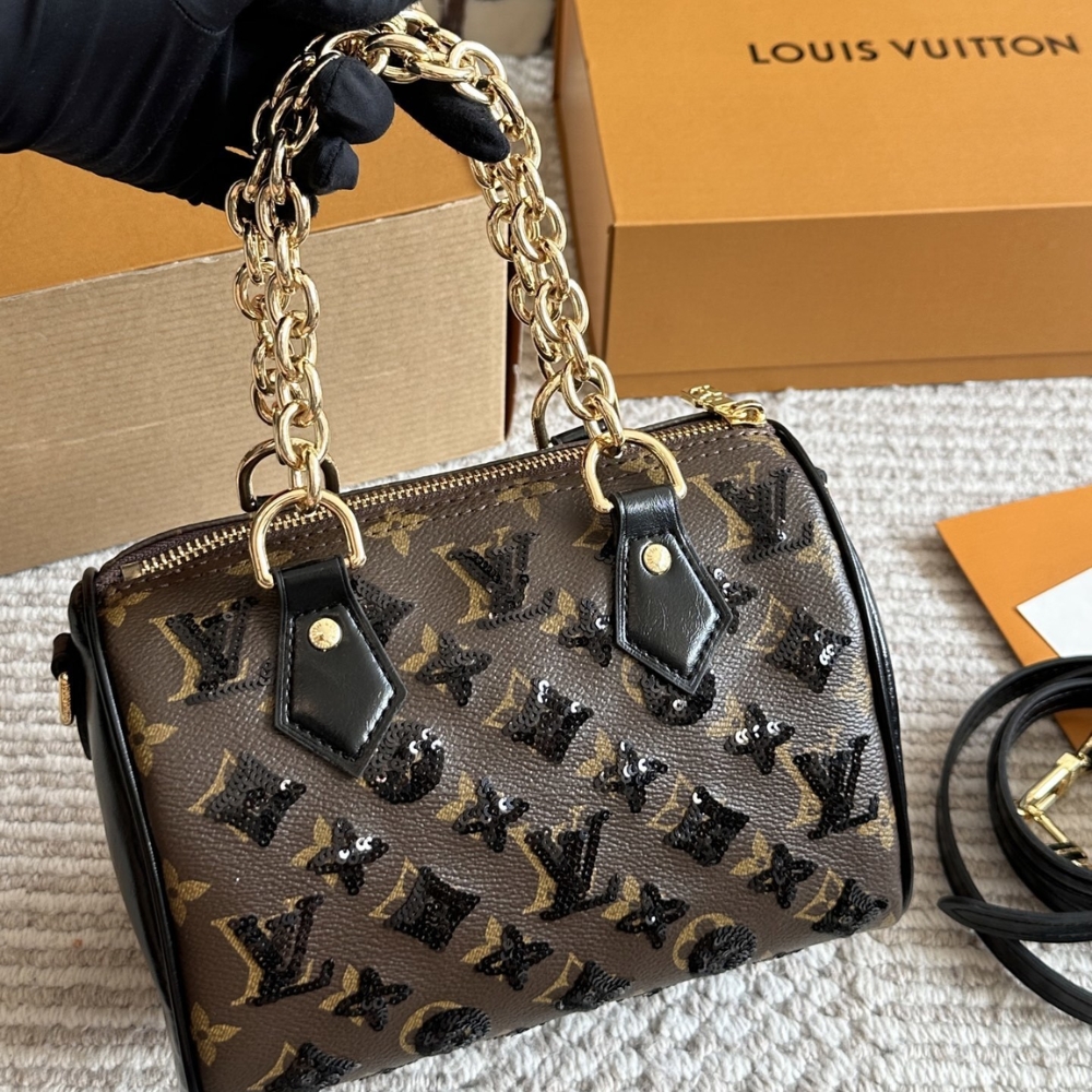 LOUIS VUITTON SPEEDY BANDOULIERE 20 MONOGRAM CANVAS BROWN 20CM M26314 - Image 7