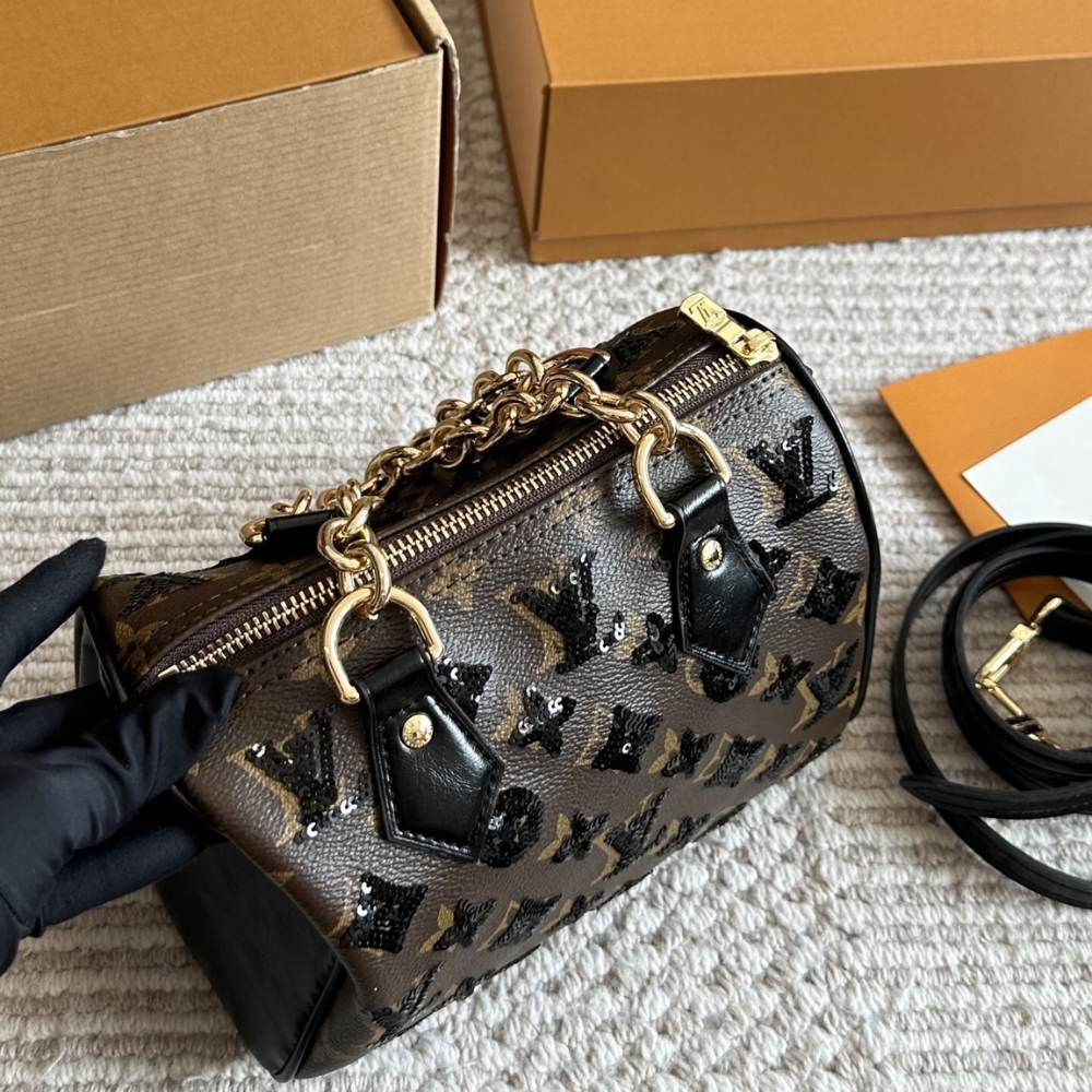 LOUIS VUITTON SPEEDY BANDOULIERE 20 MONOGRAM CANVAS BROWN 20CM M26314 - Image 3