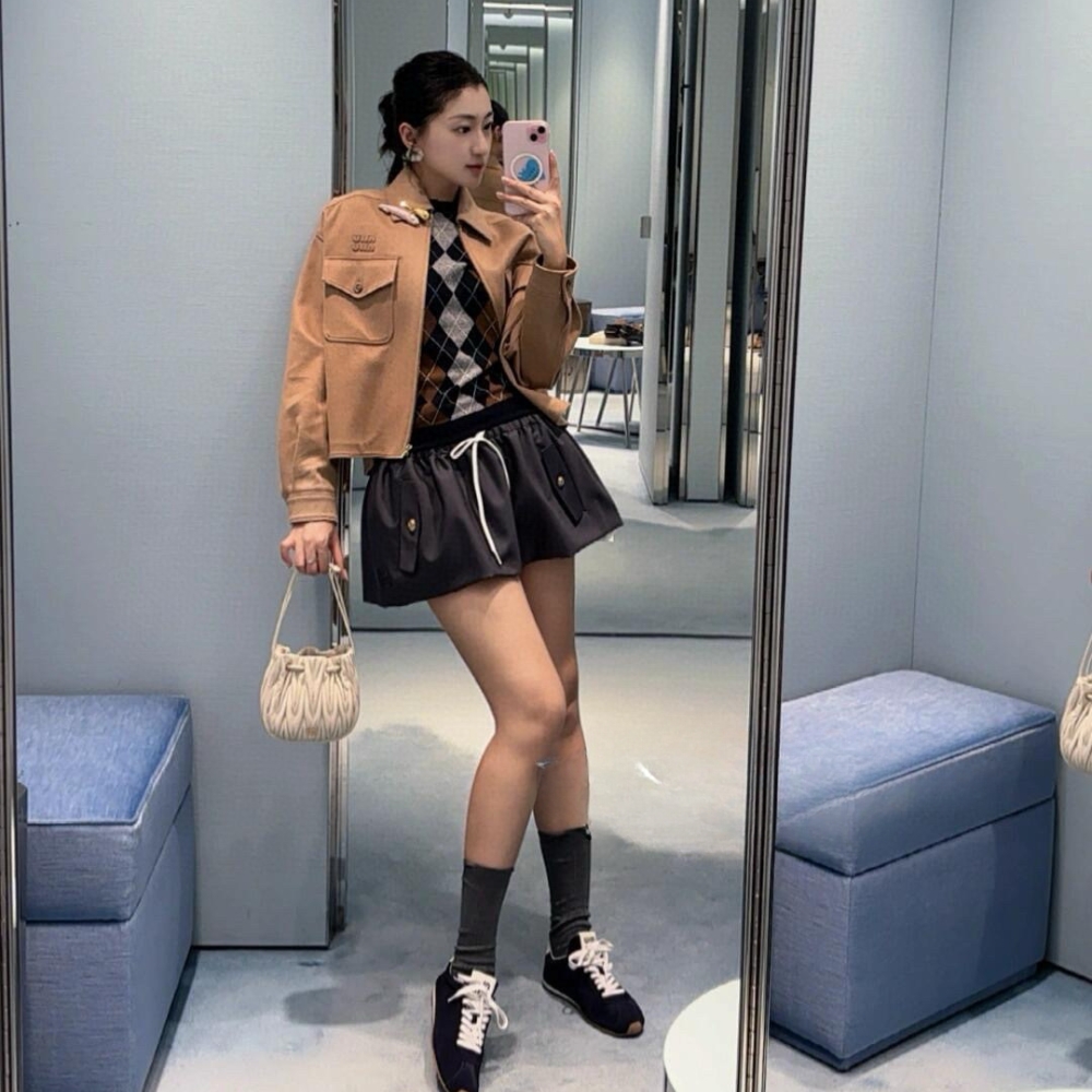 Alternative view of MIU MIU BONDED CAMEL HAIR BLOUSON JACKET CAMEL BROWN ML1331 175T F0040 S OOO