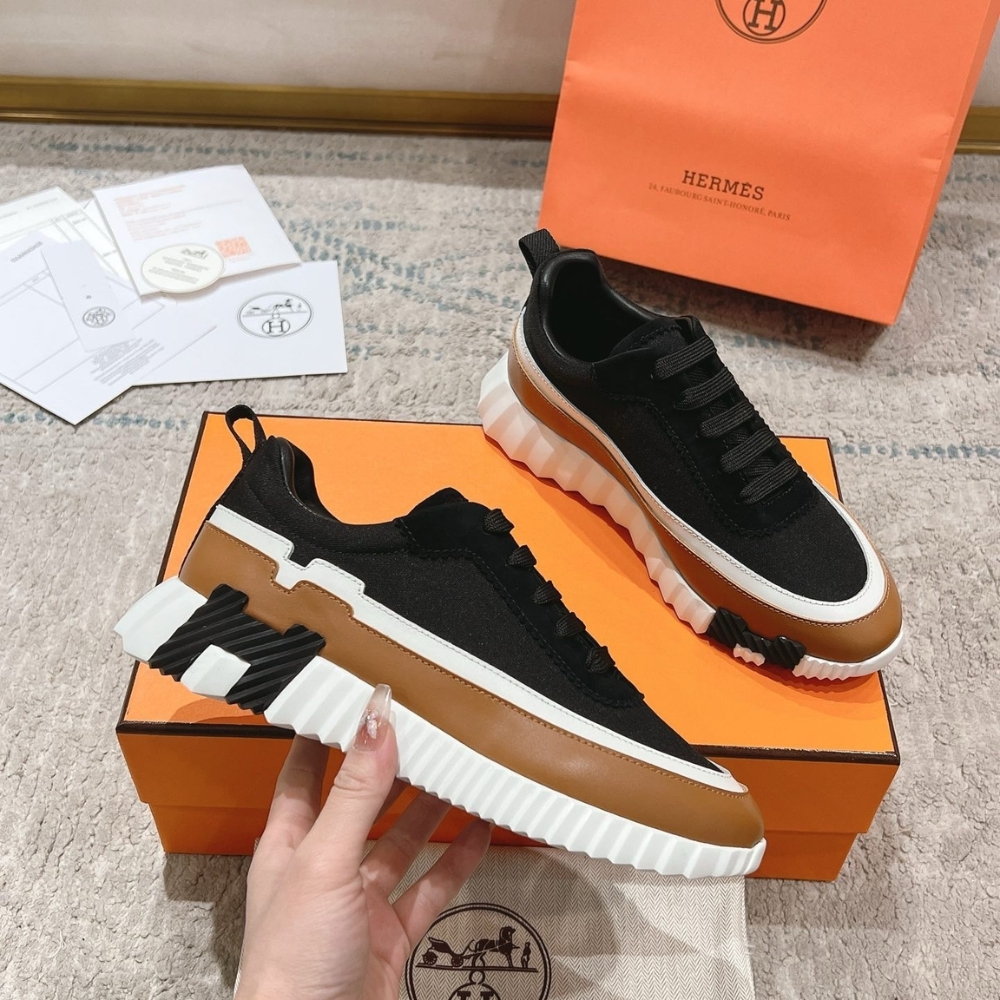 Alternative view of HERMES BOUNCING SNEAKER BLACK AND BROWN H242087Z 02340