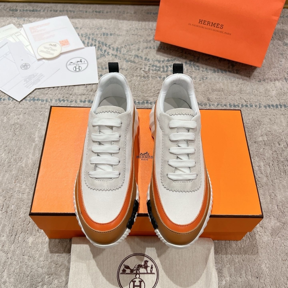 Alternative view of HERMES BOUNCING SNEAKER WHITE AND BROWN H242796ZH90400