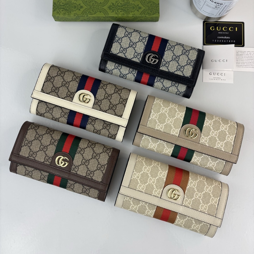 GUCCI OPHIDIA CONTINENTAL WALLET BLACK GG SUPREME 19CM 523153 96IWN 4076 - Image 3