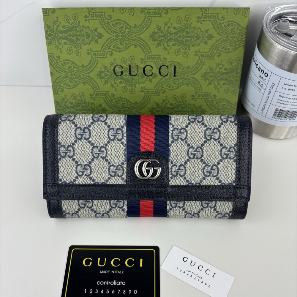 Alternative view of GUCCI OPHIDIA CONTINENTAL WALLET BLACK GG SUPREME 19CM 523153 96IWN 4076