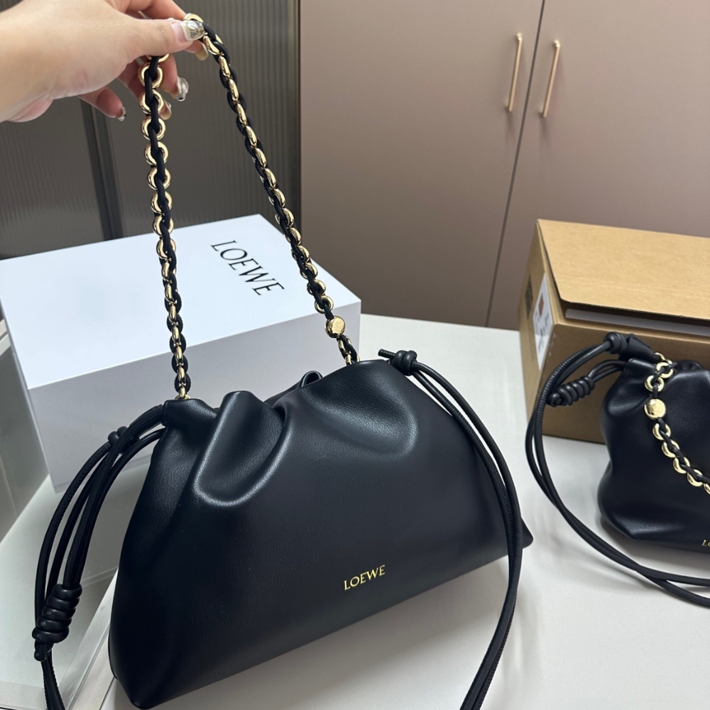 Alternative view of LOEWE MEDIUM FLAMENCO PURSE IN MELLOW NAPPA BLACK 30CM A411FCRX02 1100