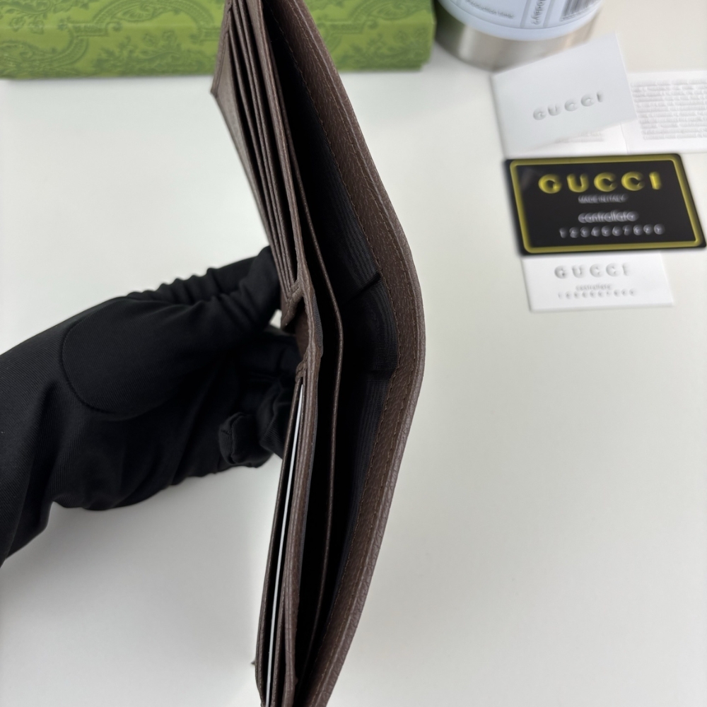 GUCCI OPHIDIA BI FOLD WALLET BEIGE AND DARK BROWN 11CM 834271 FAEOI 9746 - Image 6