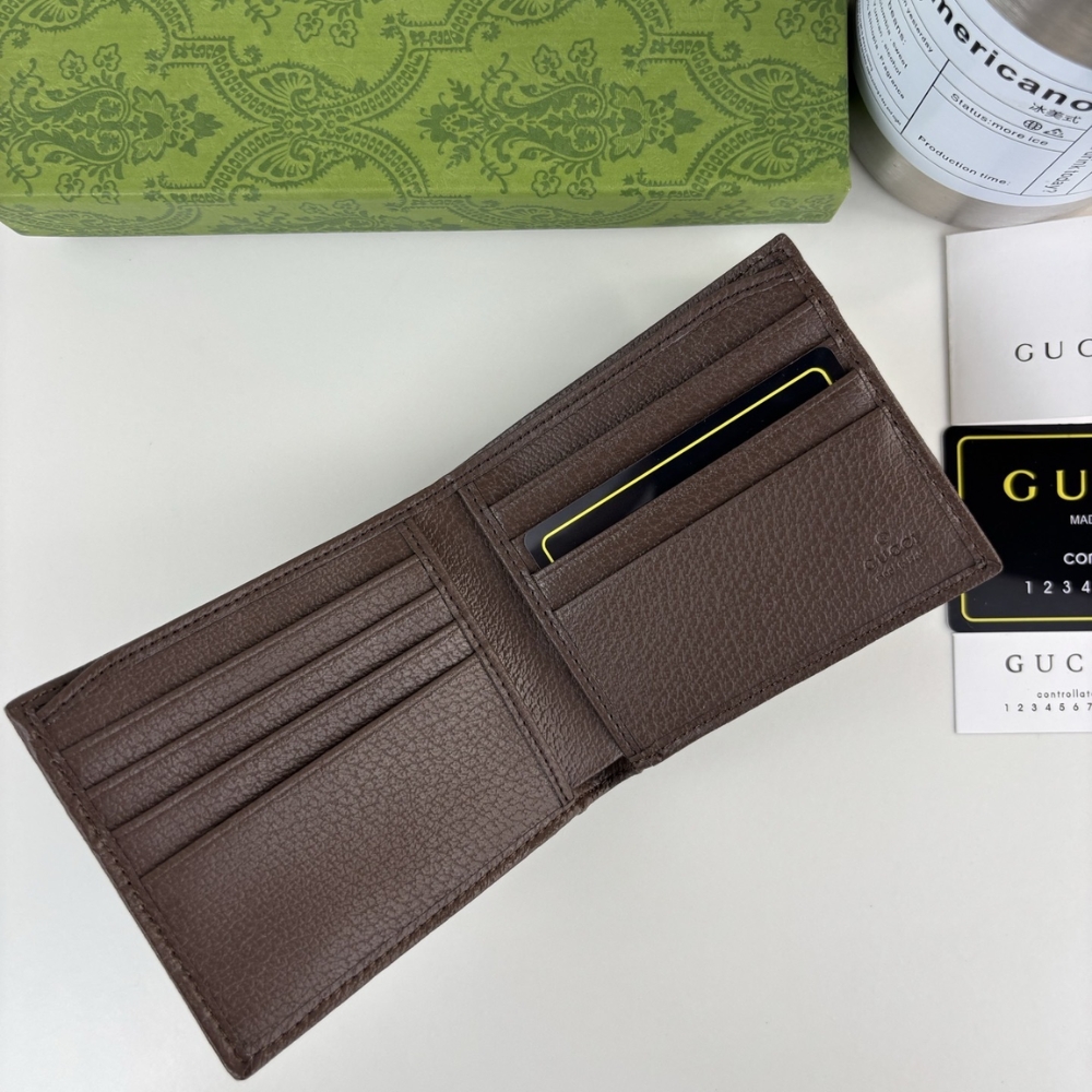 GUCCI OPHIDIA BI FOLD WALLET BEIGE AND DARK BROWN 11CM 834271 FAEOI 9746 - Image 5