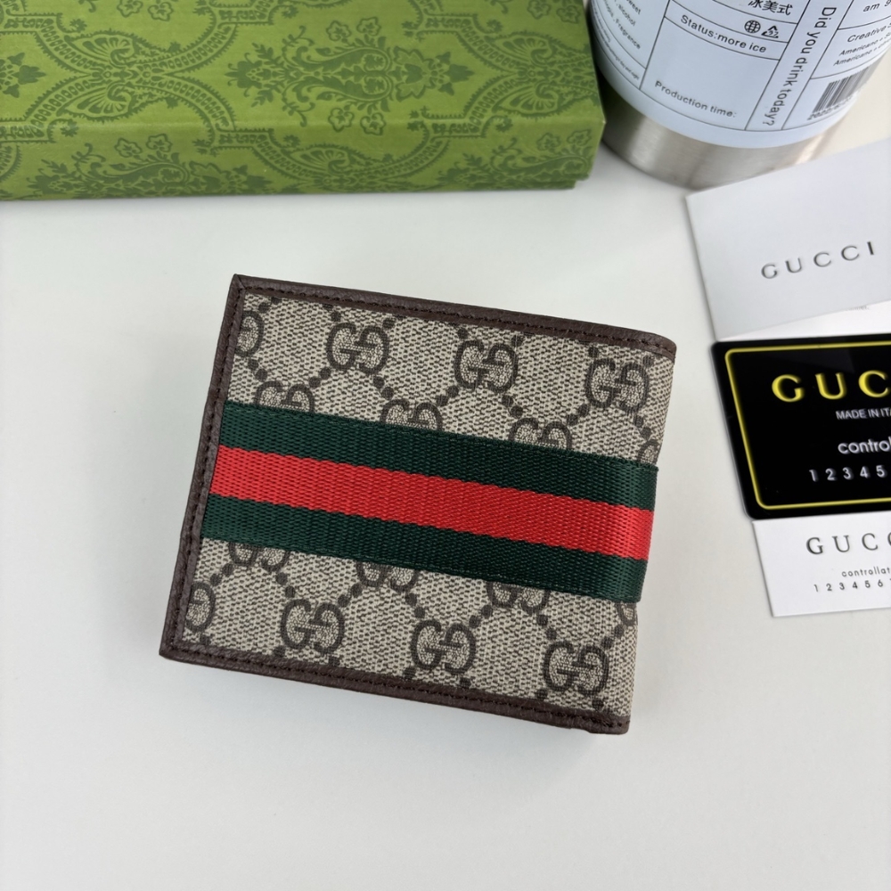 GUCCI OPHIDIA BI FOLD WALLET BEIGE AND DARK BROWN 11CM 834271 FAEOI 9746 - Image 3
